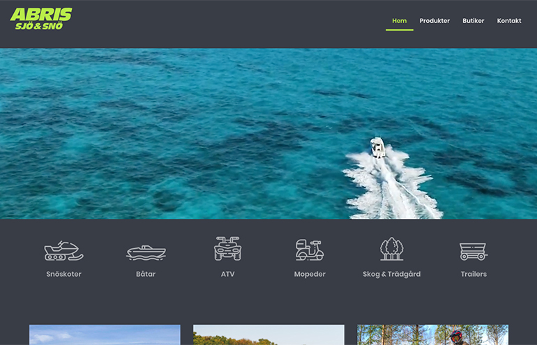 WordPress-webbplats för motorsport och fritidsfordon byggd av Comlog Studio