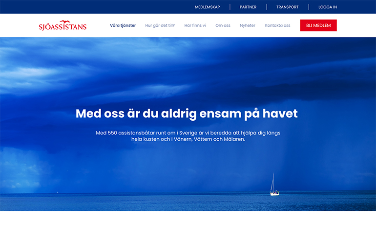 Webbplats för sjöassistans och räddningstjänst